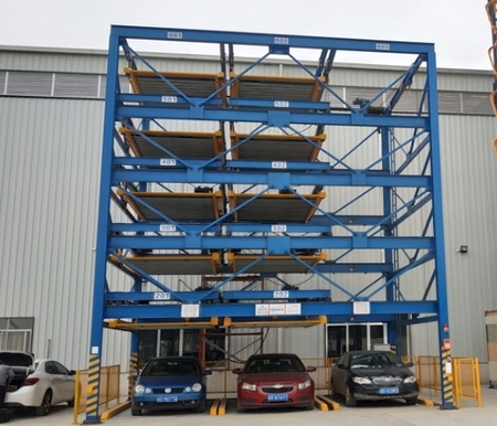 Puzzle parking with lift and transverse mechanism